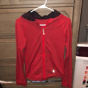 LULULEMON RED ZIP UP HOODIE
